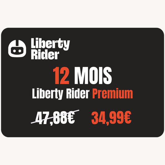 Carte-cadeau 12 MOIS - Abonnement annuel Liberty Rider Premium
