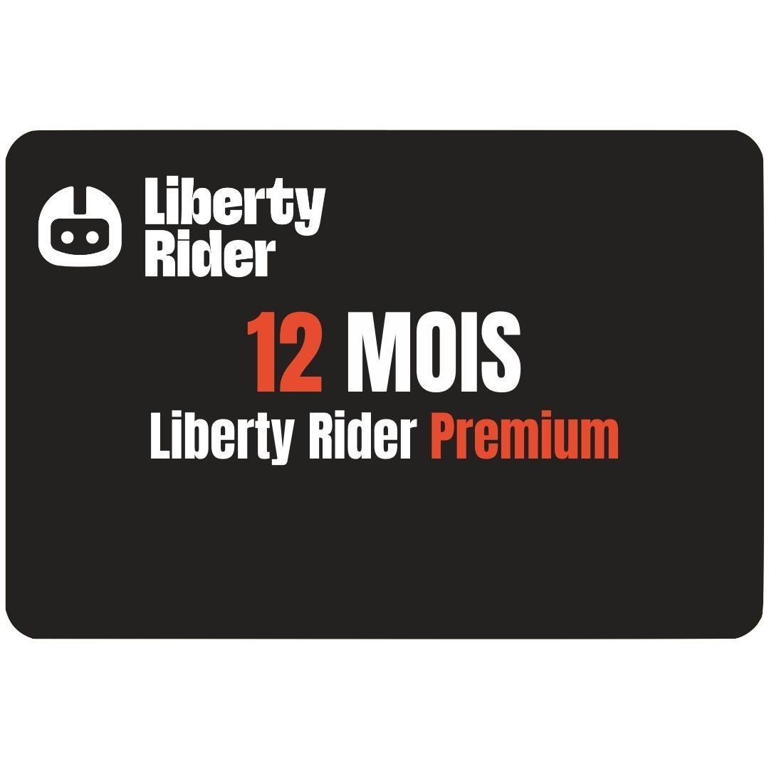 Carte-cadeau digitale 12 MOIS - Abonnement annuel Liberty Rider Premium