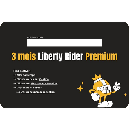 Carte-cadeau digitale 3 MOIS - Liberty Rider Premium
